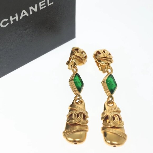 CHANEL COCO Mark Gripoa Earring metal Gold CC Auth BA4542V - Picture 14 of 14
